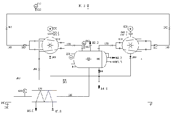 2BW系列液环式真空泵闭路循环系统流程图